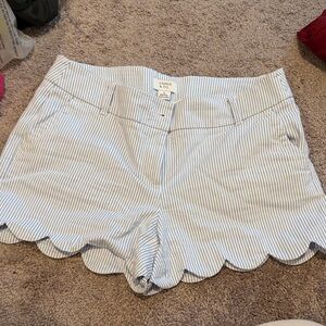 Crown & Ivy Blue and White Striped High Waist Shorts